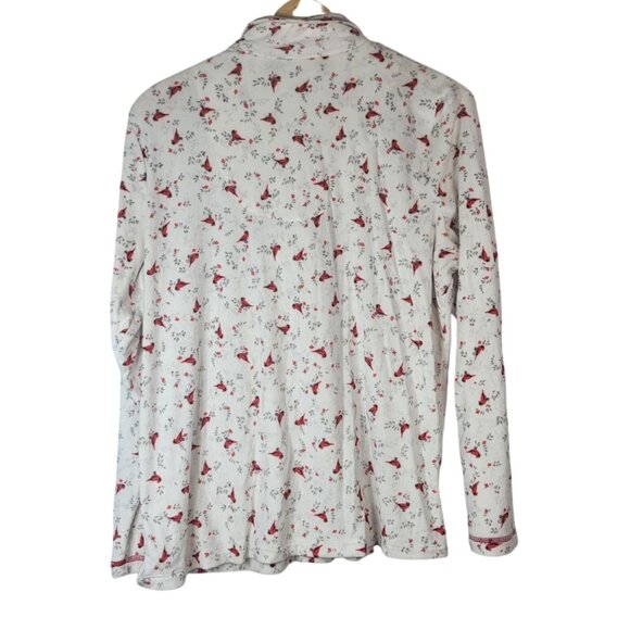Secret Treasures Holiday Pajama Set Cream Size 12 Large Fleece Winter Cardinal - Picture 4 of 13